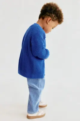 Pantalon en velours de coton côtelé - Bleu ancien clair — photo 2