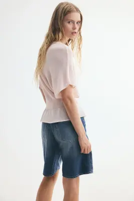 Top en maille avec encolure bateau - Rose clair — photo 3