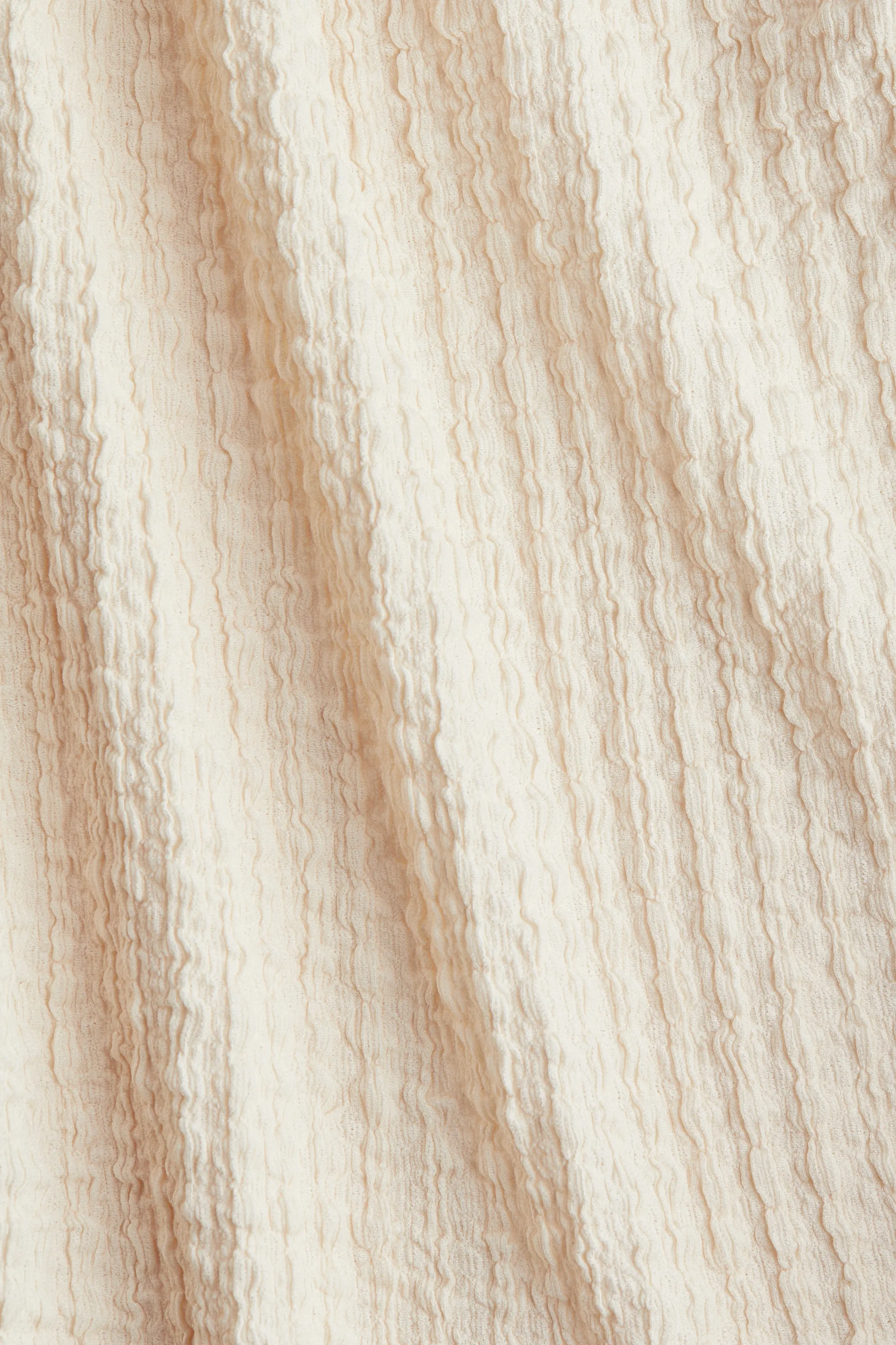Robe midi en jersey texturé - Crème