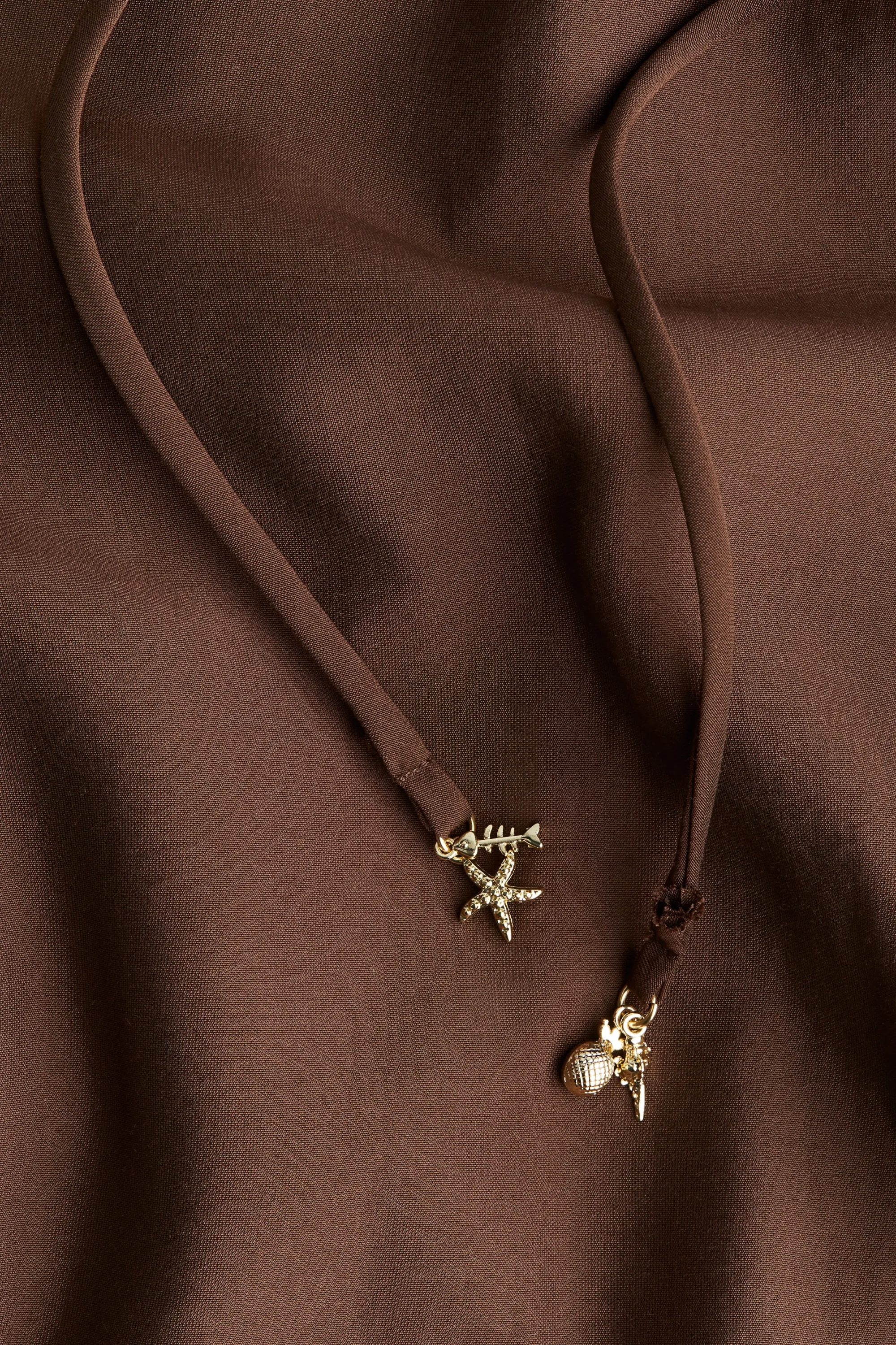 Robe tunique à manches trompette - Marron foncé