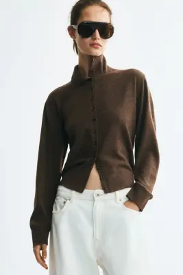 Gilet à col cheminée - Taupe foncé — photo 1