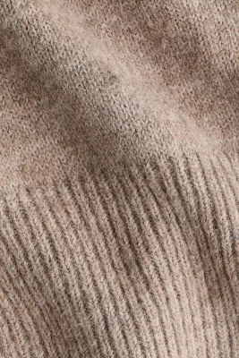 Pull avec col cheminée et manches courtes - Taupe — photo 4