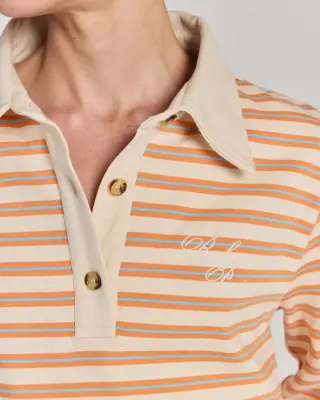 Sweat-shirt Mirabelle rayures orange, bleu et écru — photo 4