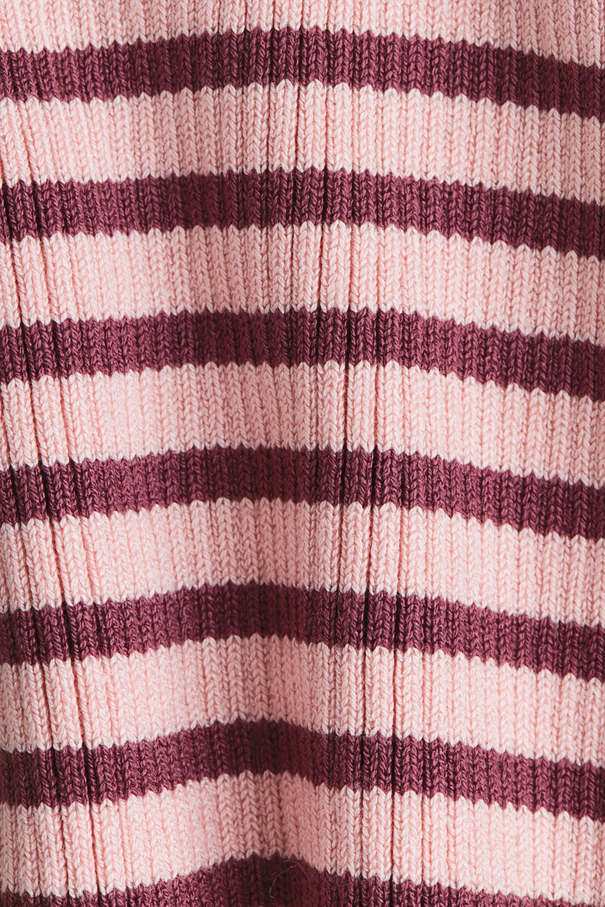 Legging évasé en maille côtelée - Rose clair/rayé