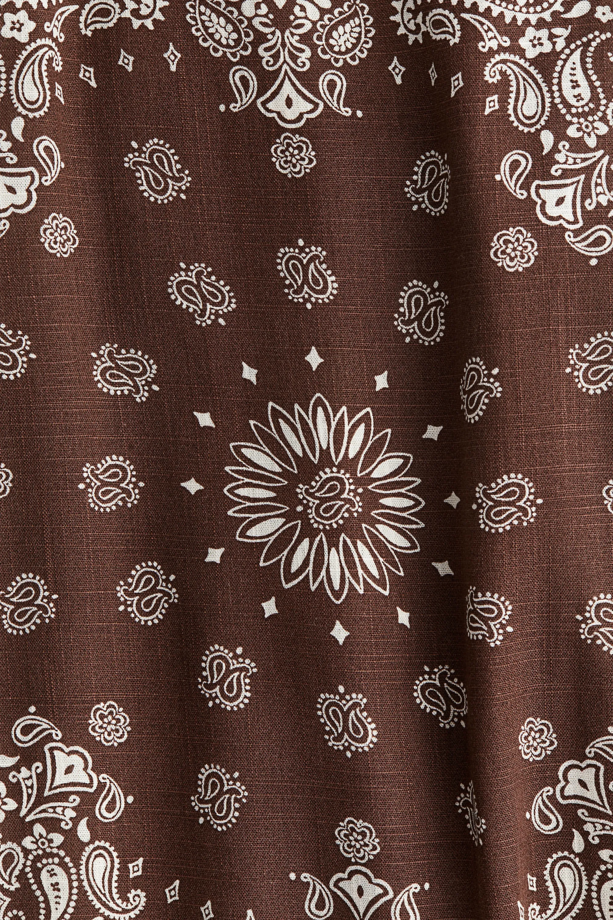 Robe maxi avec détail à nouer - Marron/motif cachemire