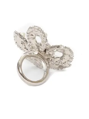 Bague oversized fleur argent et cristal Prix boutique 295€ — photo 3