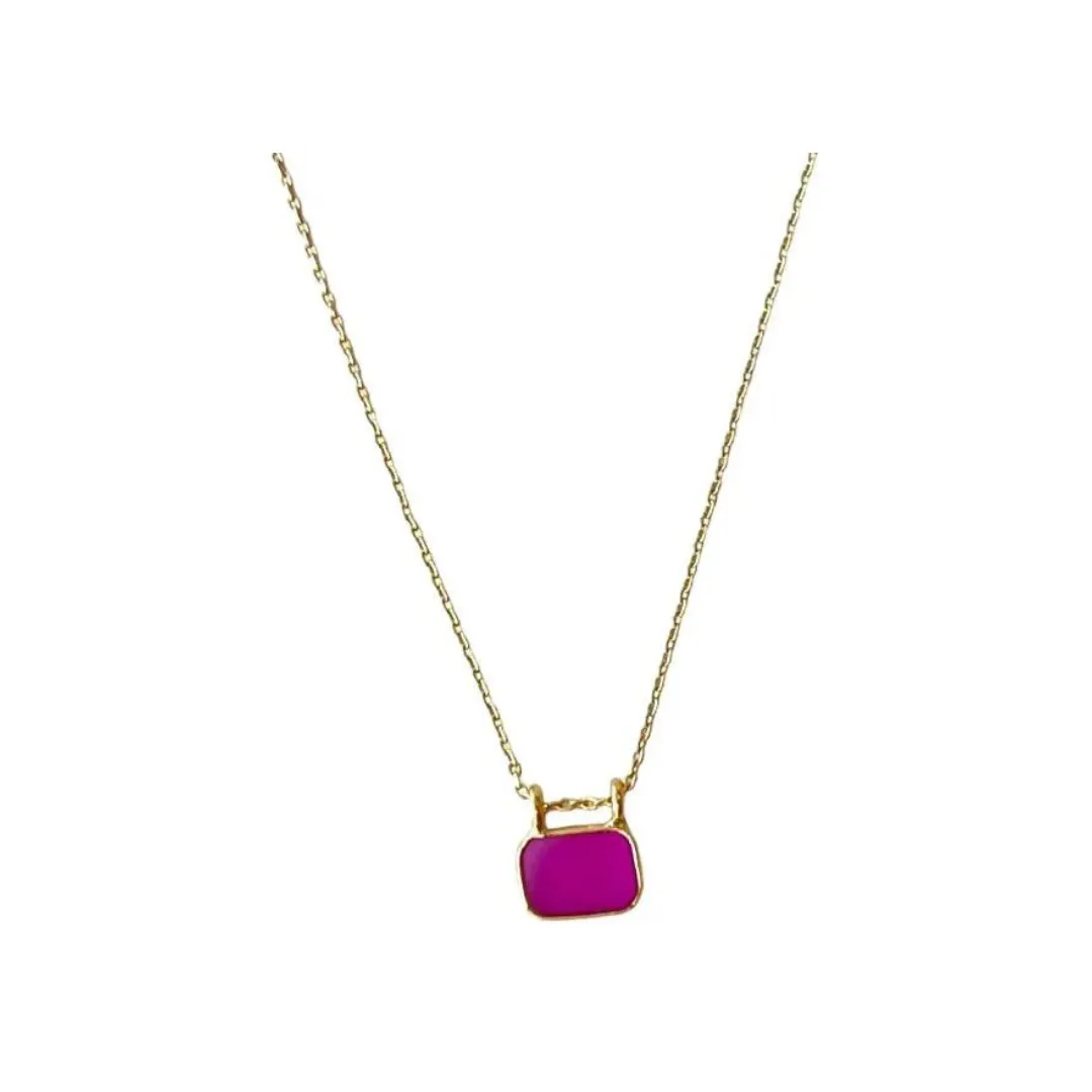 Collier Ice agate teintée rose - Hanka In