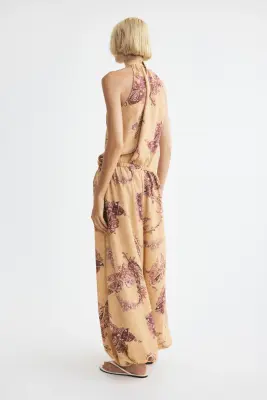 Pantalon ballon en viscose mélangée - Beige foncé/motif — photo 3