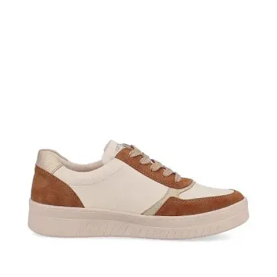 Baskets Remonte D0J01-24 Beige Cognac - Lacets Zip Grande Pointure Femme — photo 2