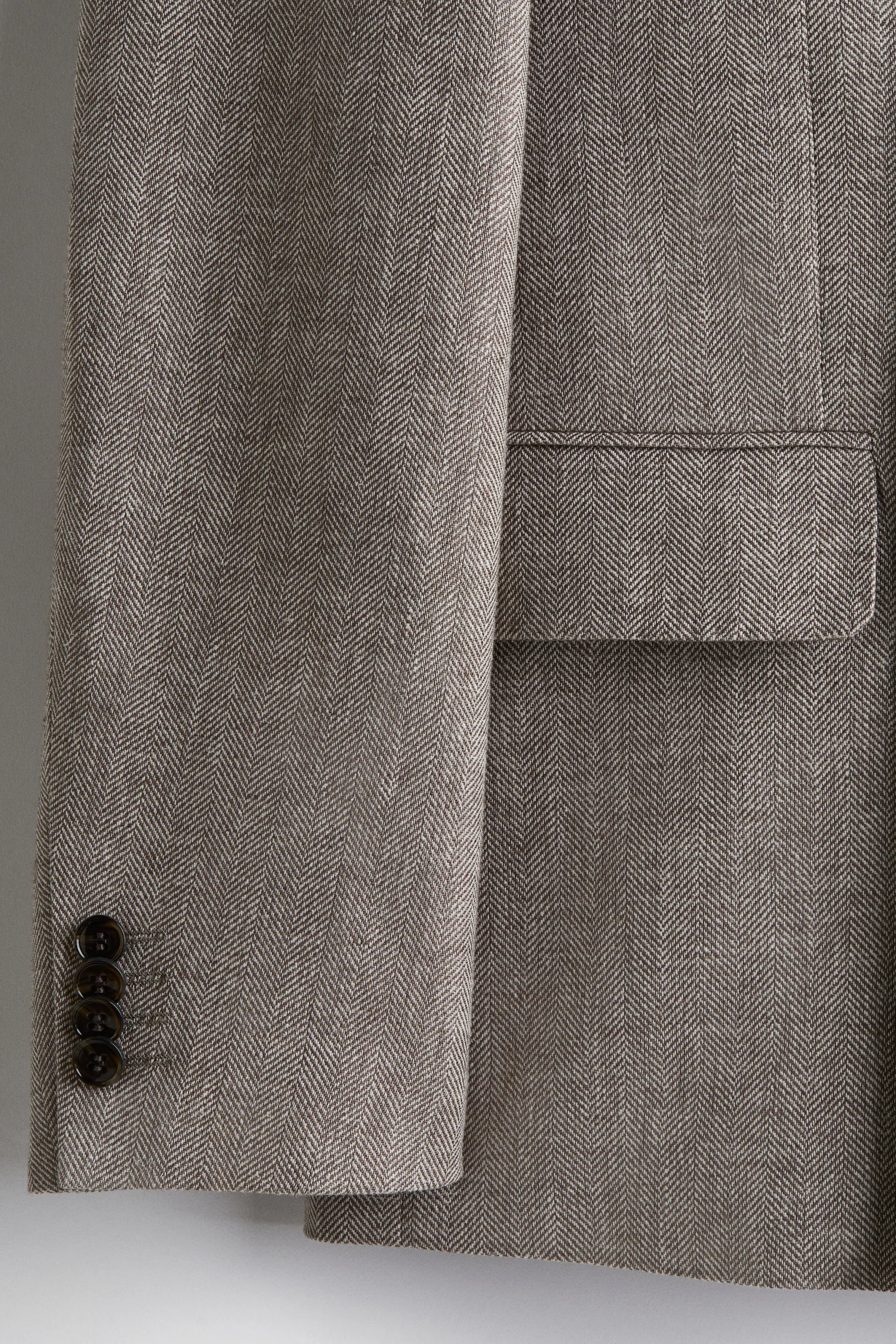 Veste croisée Relaxed Fit en lin mélangé - Beige