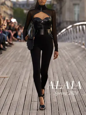 Pantalon fuseau élastique au pied en crêpe noire Eté 2022 Prix boutique 1500€ Taille XS — photo 4