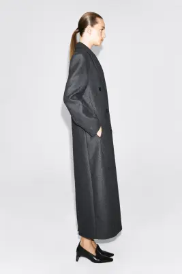 MANTEAU TAILLEUR CROISÉ EN LAINE MÉLANGÉE - GRIS — photo 4