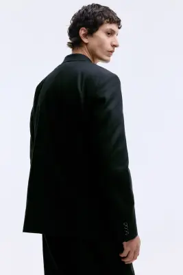 Veste Relaxed Fit à fermeture croisée - Noir — photo 3