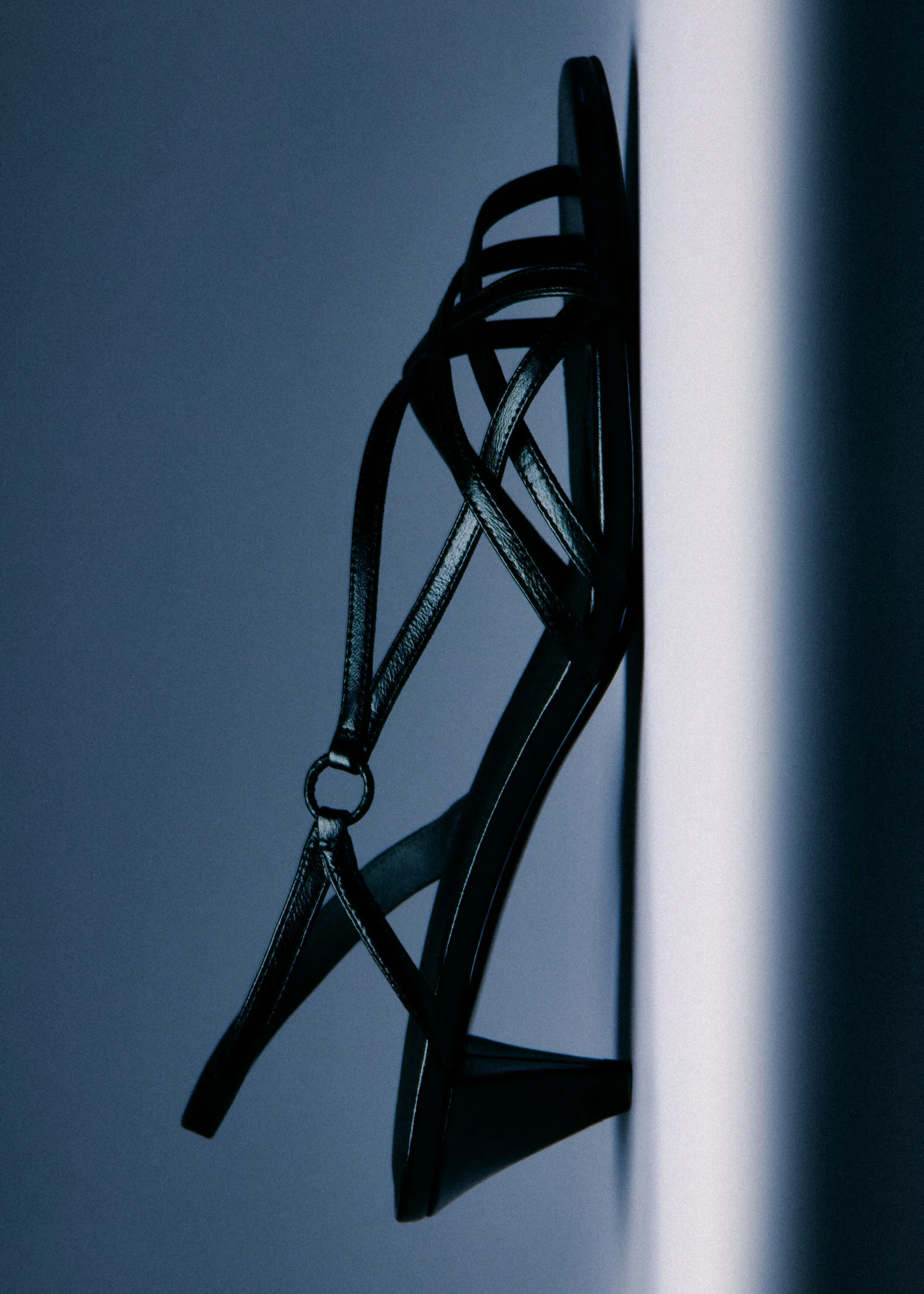Sandales à brides en cuir - Noir