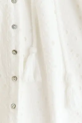 Robe chemise avec broderie anglaise - Blanc — photo 4
