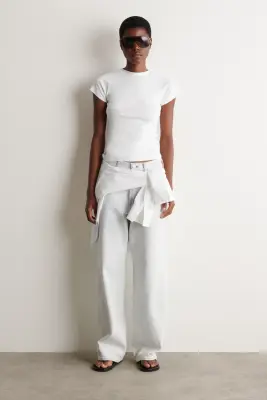 T-SHIRT SLIM À MANCHES RAGLAN EN COTON - BLANC — photo 1