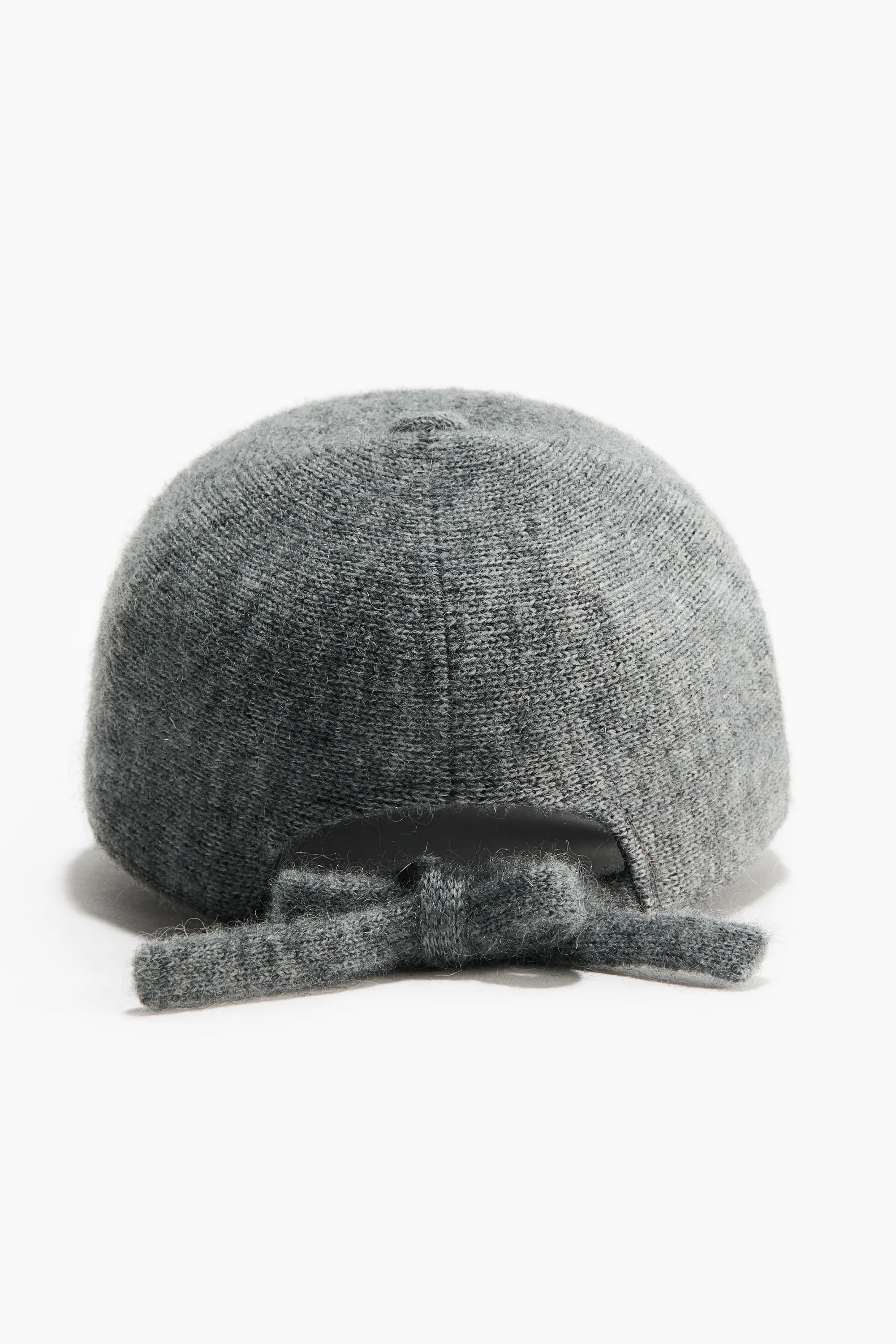 Casquette en maille de mohair mélangé - Gris chiné