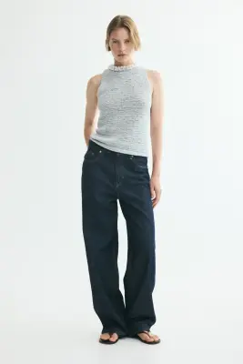 Top ornementé en maille - Bleu ancien clair — photo 2