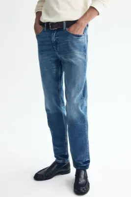 Tapered Jeans - Bleu denim — photo 1