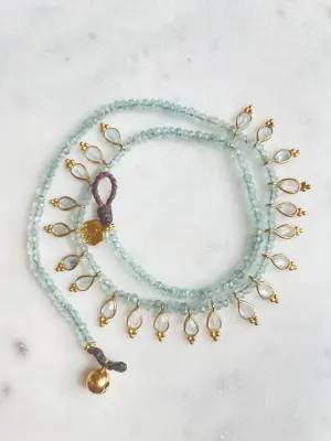 Nouveau ! BOHEMIAN RHAPSODIE PARIS Collier Saul Aigue Marine — photo 3