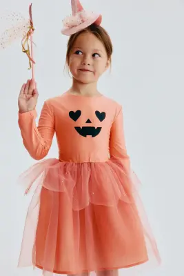 Robe de danse avec jupe en tulle - Orange/citrouille d'Halloween — photo 1