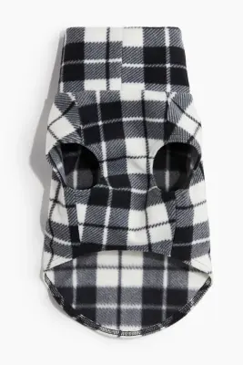 Sweat polaire pour chien - Blanc/carreaux — photo 1