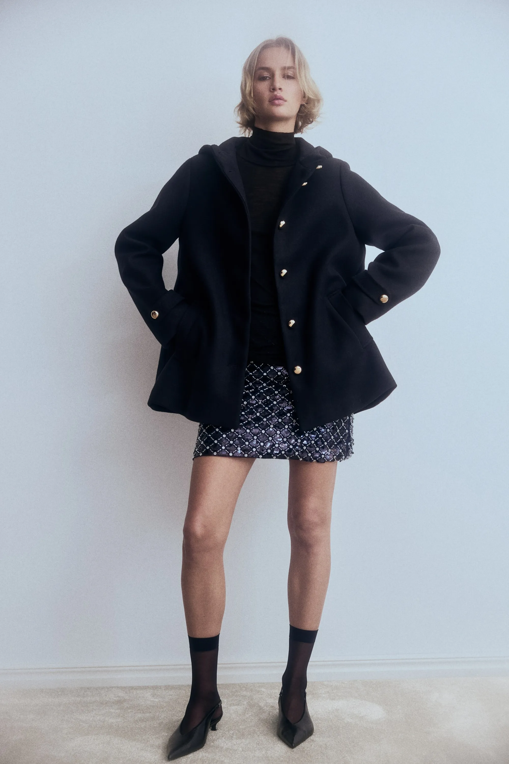 Manteau à capuche - Bleu marine