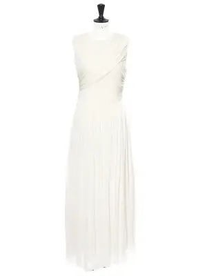 Robe de mariée drapée longue en soie blanche NEUVE Prix boutique 3000€ Taille 38 — photo 2
