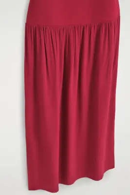 ROBE MIDI CONTRASTÉE - ROUGE — photo 2