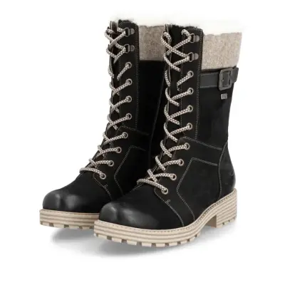 Bottines Remonte D0W72-03 Noires - Lacets Grande Pointure Femme — photo 4
