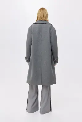 Manteau à fermeture croisée - Gris — photo 3