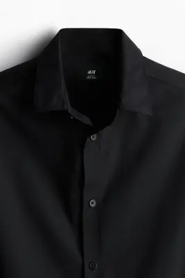 Chemise Slim Fit repassage facile - Noir — photo 4