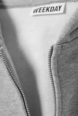 Sweat à capuche zippé ample - Gris chiné — photo 4