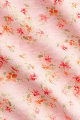 Robe ruchée en crêpe - Rose clair/fleuri — photo 4