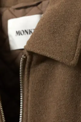 Veste zippée carrée courte - Marron doux — photo 5