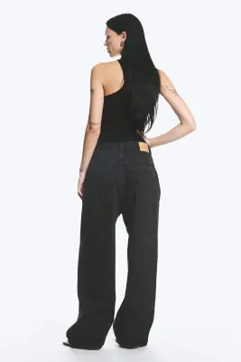 Jean baggy ample taille mi-haute unisexe Astro - Tuned Black – Noir — photo 4