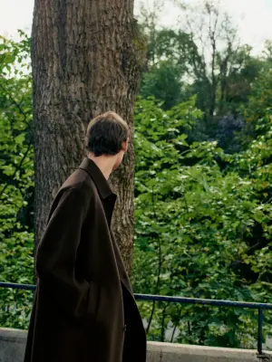 Manteau en laine double face - Marron foncé — photo 5