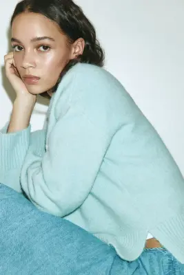 Pull avec motif jacquard - Turquoise clair/Adore — photo 3
