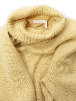 Pull col roulé en laine de cachemire 100% jaune pâle Prix boutique 1700€ Taille XL — photo 2