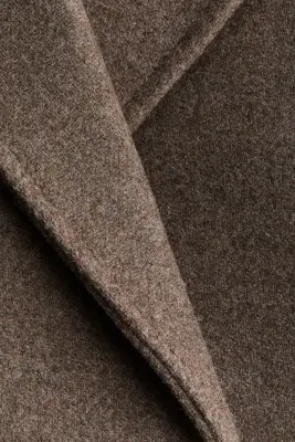 Manteau avec ceinture à nouer - Marron foncé chiné — photo 5
