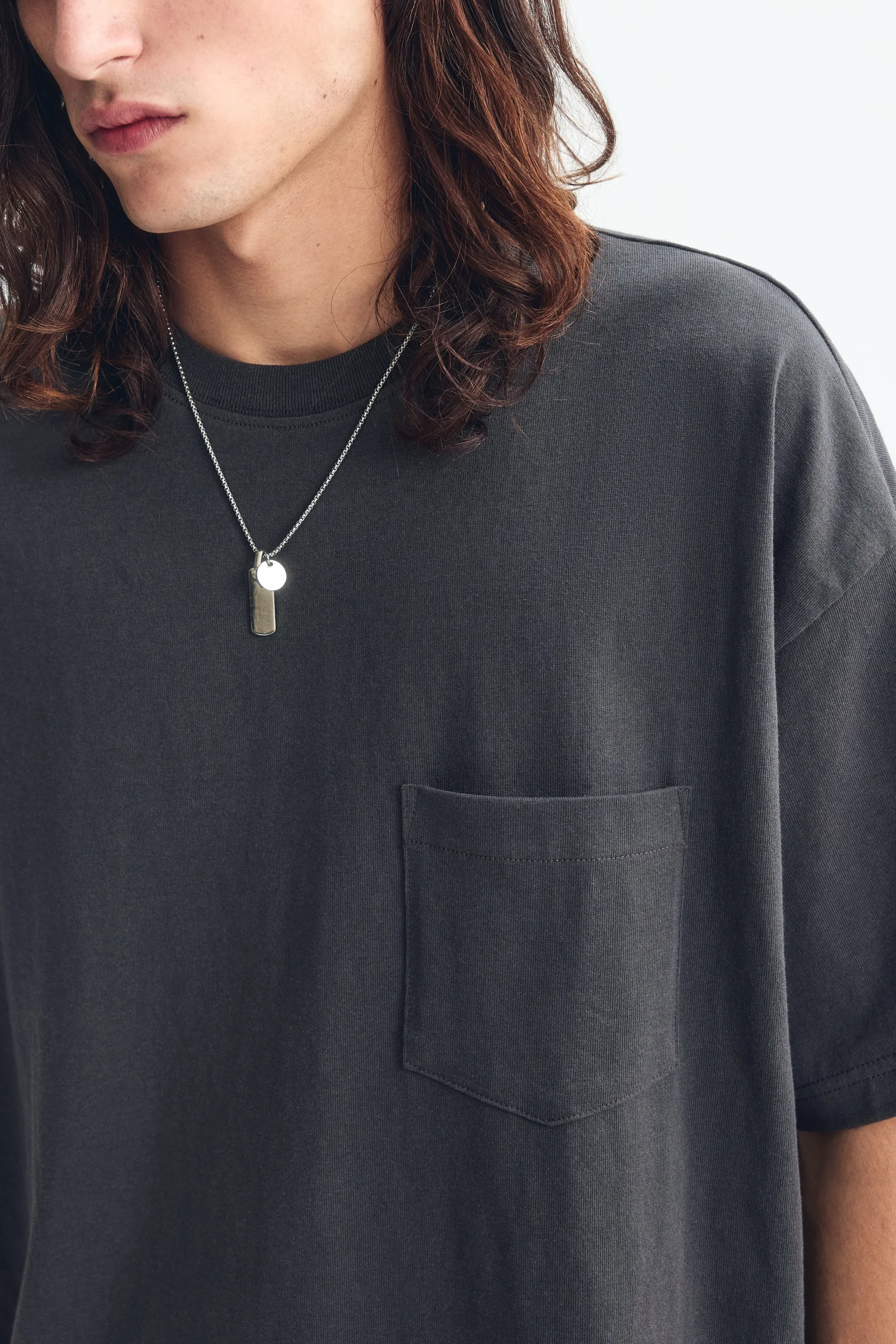 T-shirt Oversized Fit en coton - Gris foncé