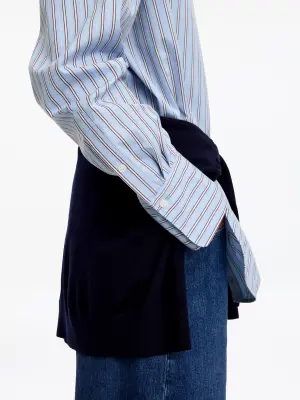 Chemise décontractée en popeline - Bleu clair/Bordeaux — photo 3