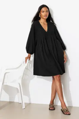 Robe courte brodée Femme — photo 2