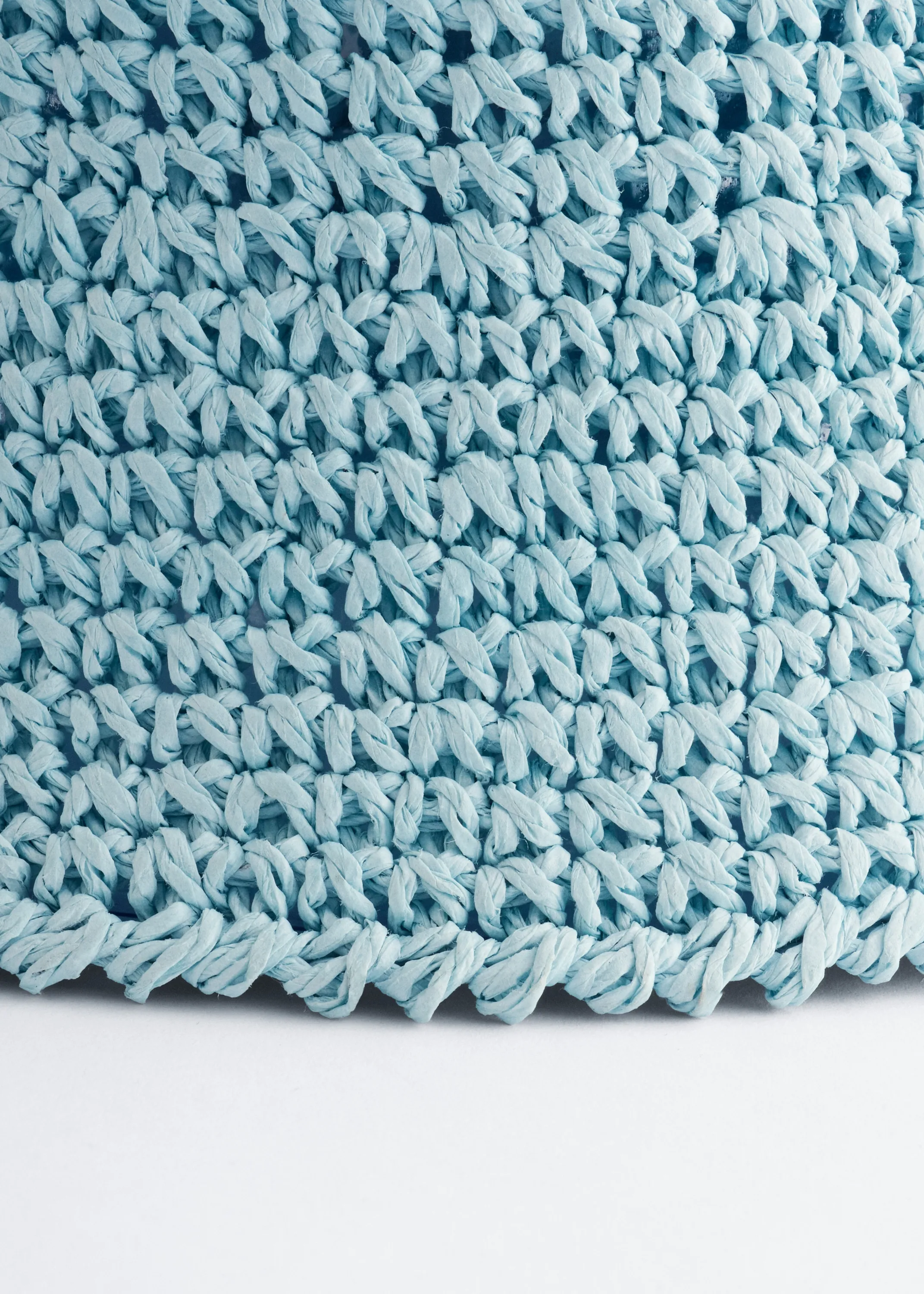 Chapeau en paille tressée - Turquoise clair
