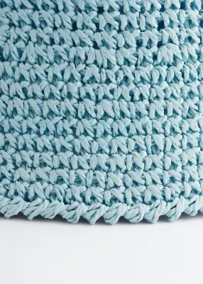 Chapeau en paille tressée - Turquoise clair — photo 1