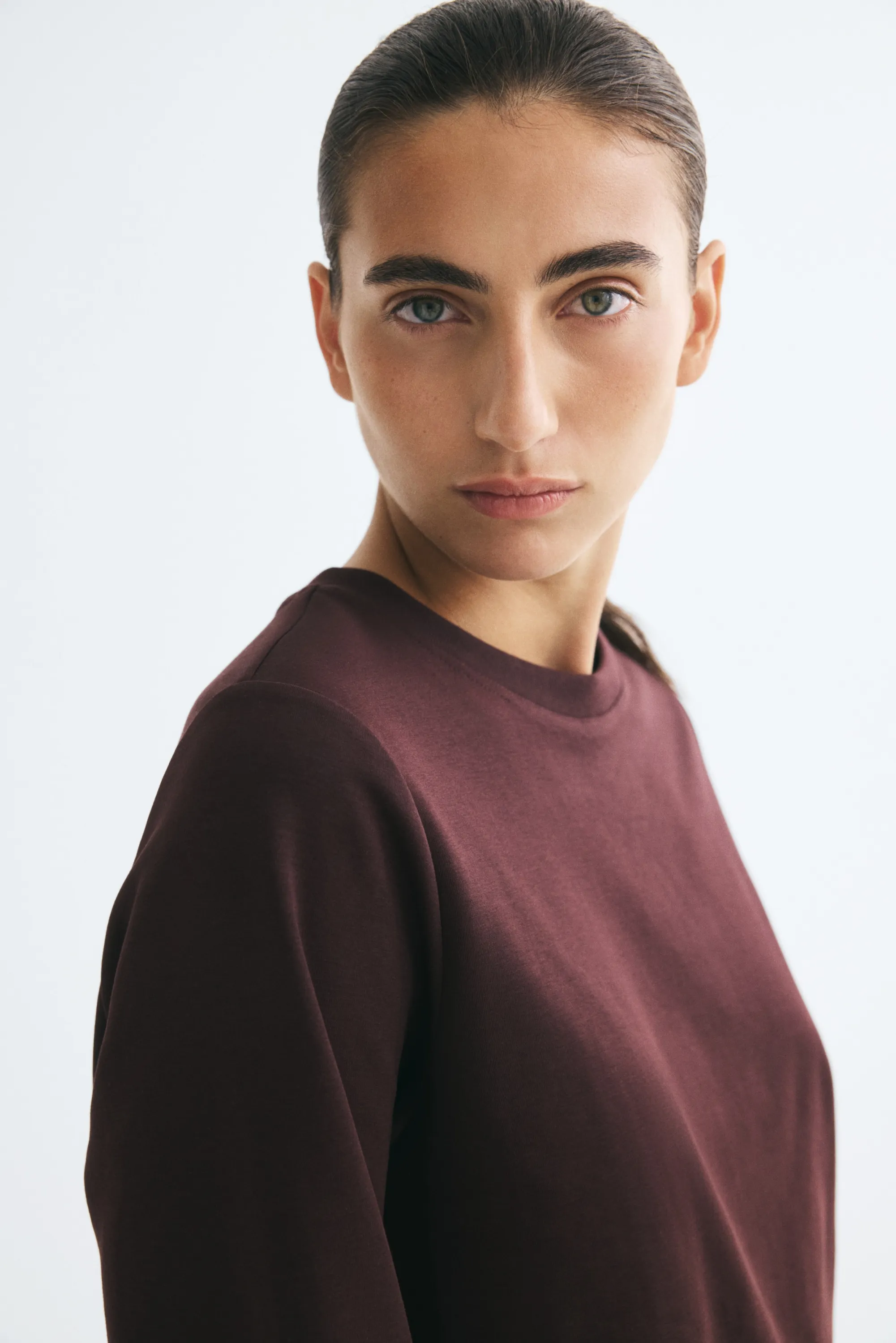 Top en coton interlock - Bordeaux