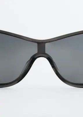 Lunettes de soleil ovales en acétate - Gris — photo 2