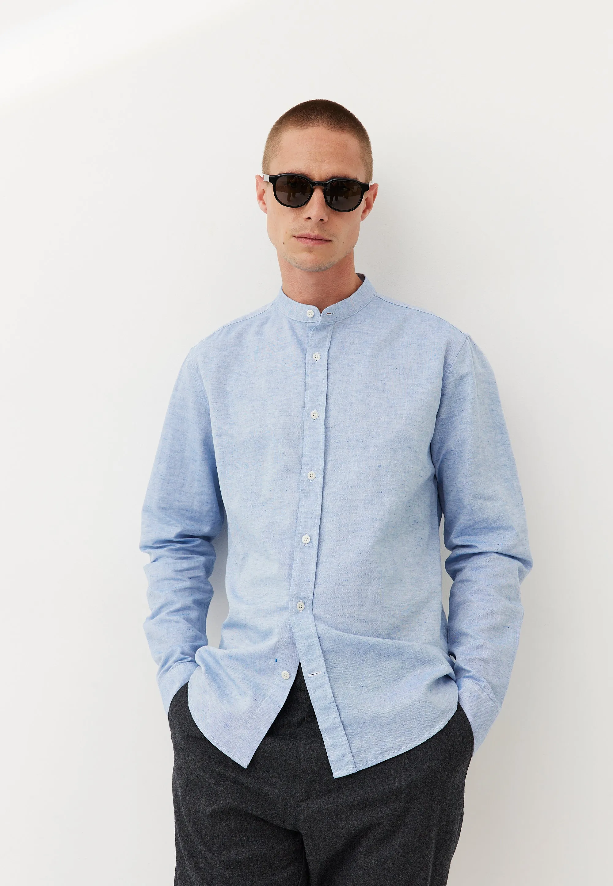 La chemise col officier - Bleu ciel