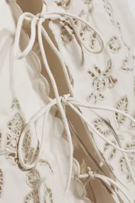 Robe midi brodée - Blanc — photo 4