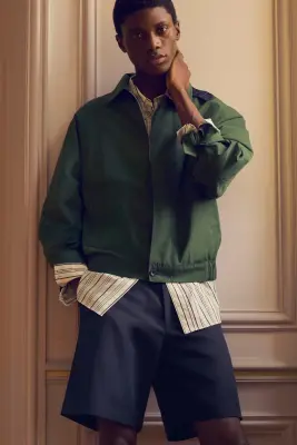 VESTE HARRINGTON EN COTON ET NYLON - VERT — photo 5